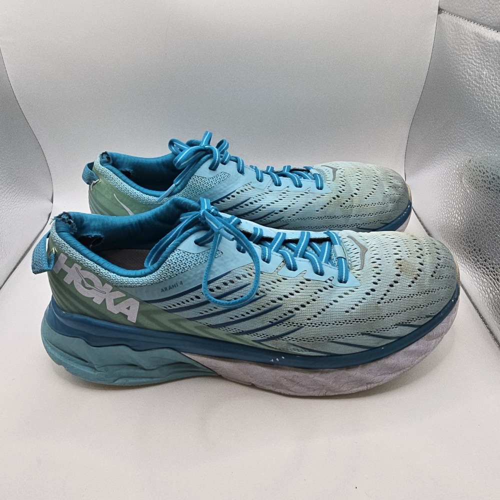 Hoka One One Arahi 4 Size 10‎ Women's Running Blue Teal Workout Sneakers - Picture 3 of 8